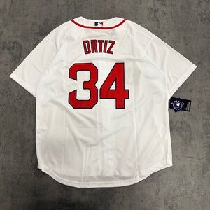 Nike White and Red Baseball Jersey